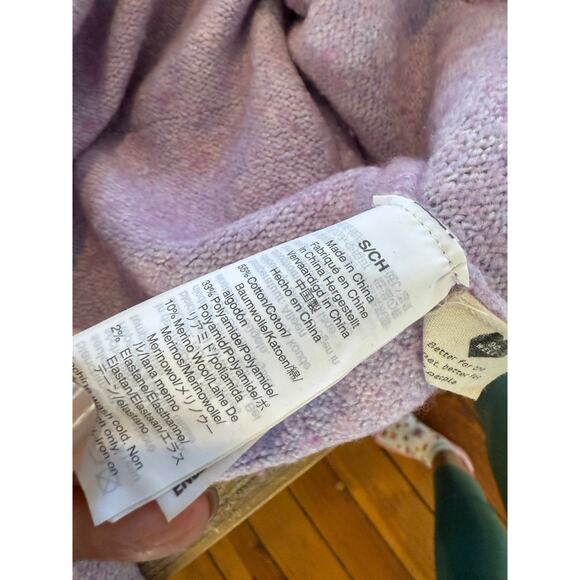 Madewell Colburne Cropped Cardigan Sweater Heather Orchid S - Picture 7 of 8